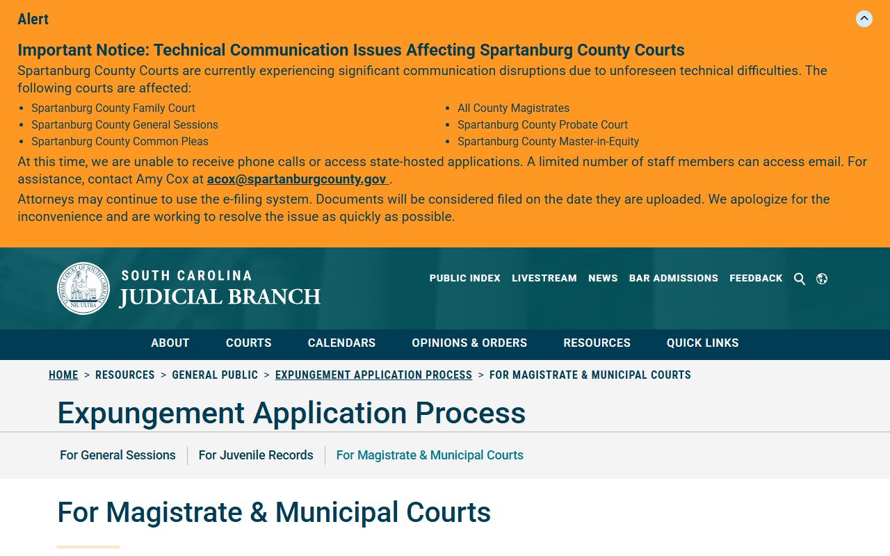 Marion County Clerk of Court records magistrate municipal expungement process
