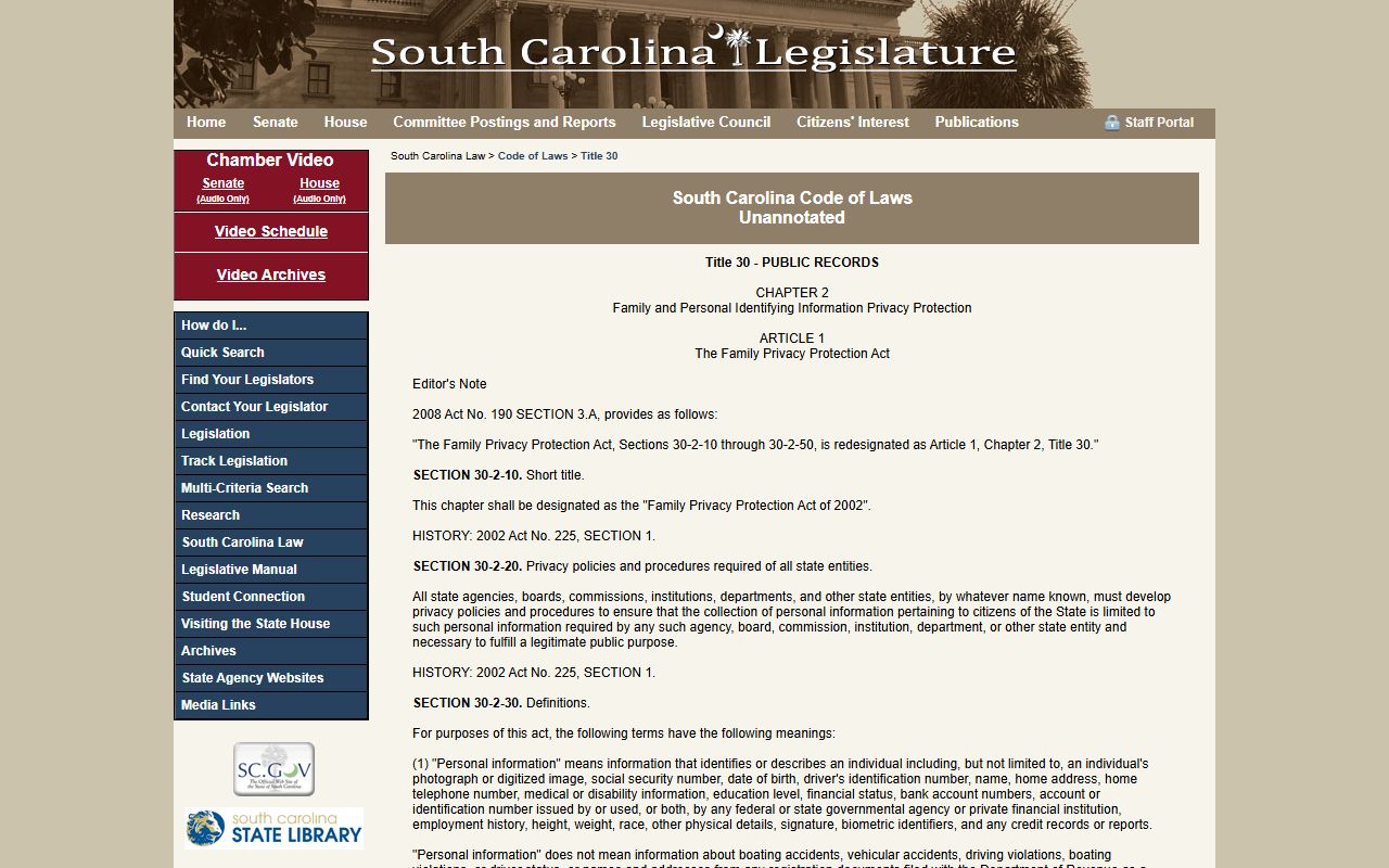 Marion County Clerk of Court records personal information privacy statute