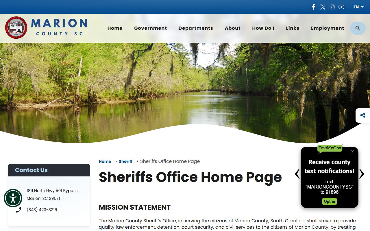 Marion County arrest records and court charges Sheriff's Office homepage