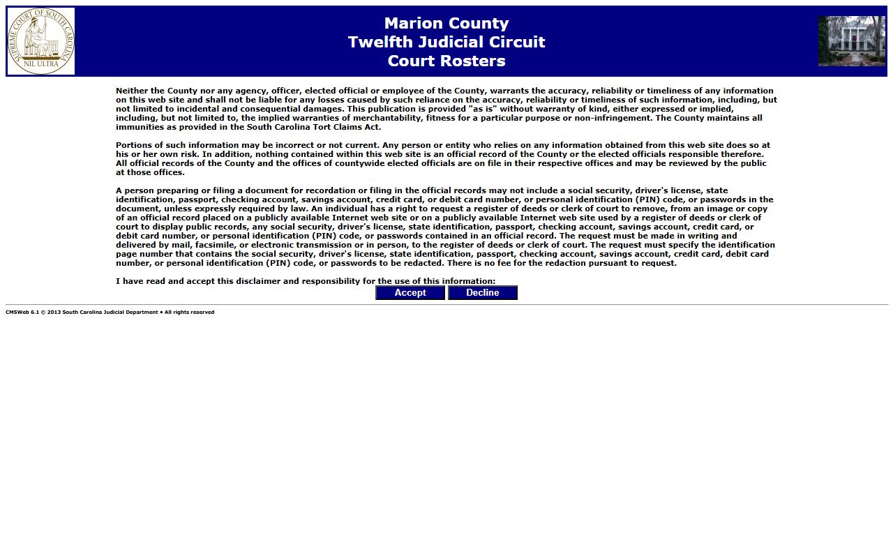 Marion County court dockets court rosters portal