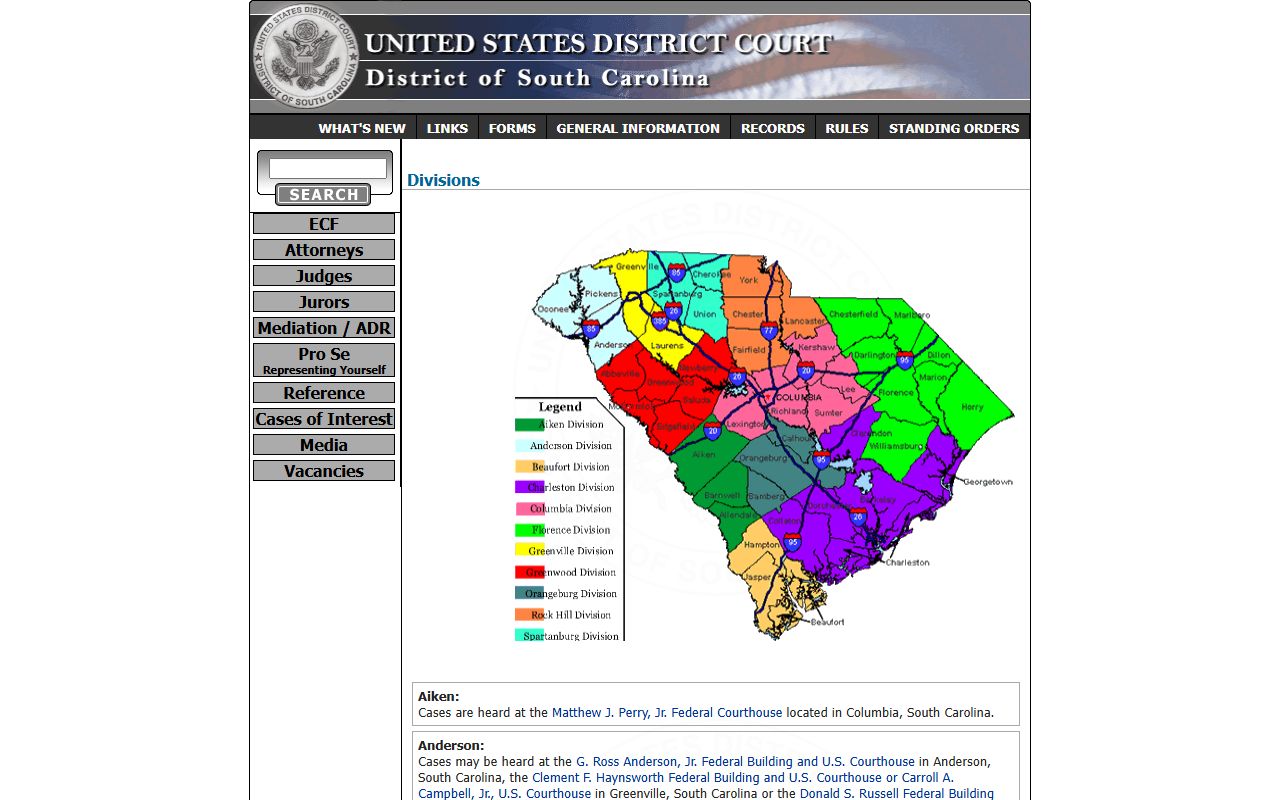 Marion County Circuit Court records District of South Carolina division information