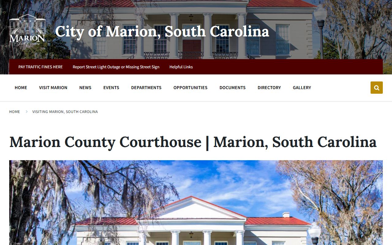 Historic Marion County courthouse page for Marion County court records