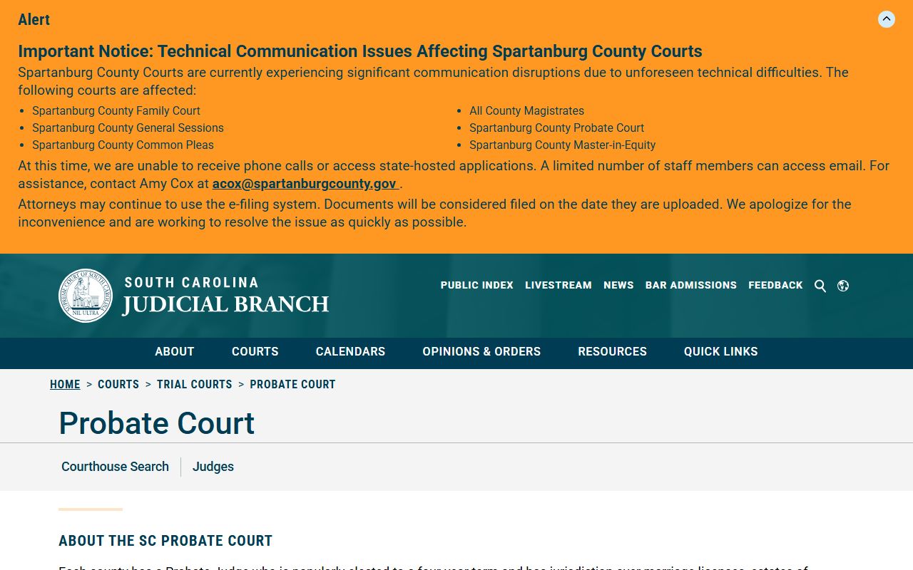 Marion County Probate Court records overview from South Carolina Judicial Branch