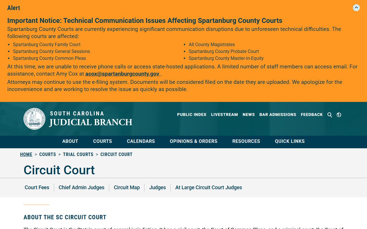 Marion County Circuit Court records overview from the South Carolina Judicial Branch