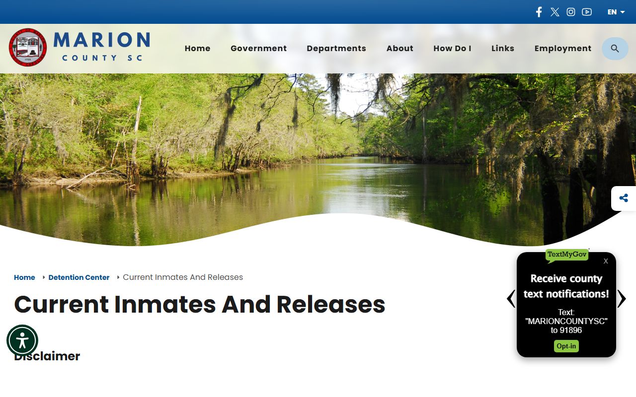 Marion County inmate search current inmates and releases page