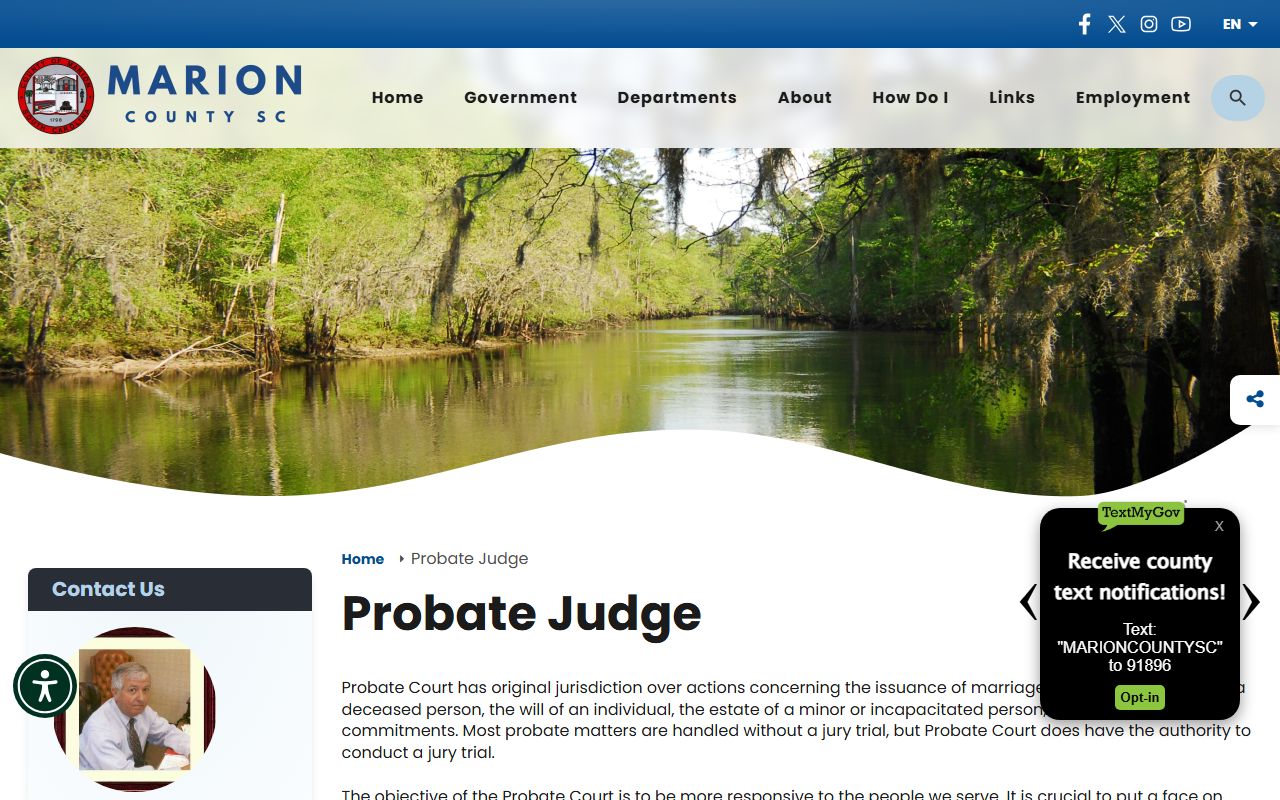 Marion County probate records Probate Judge page